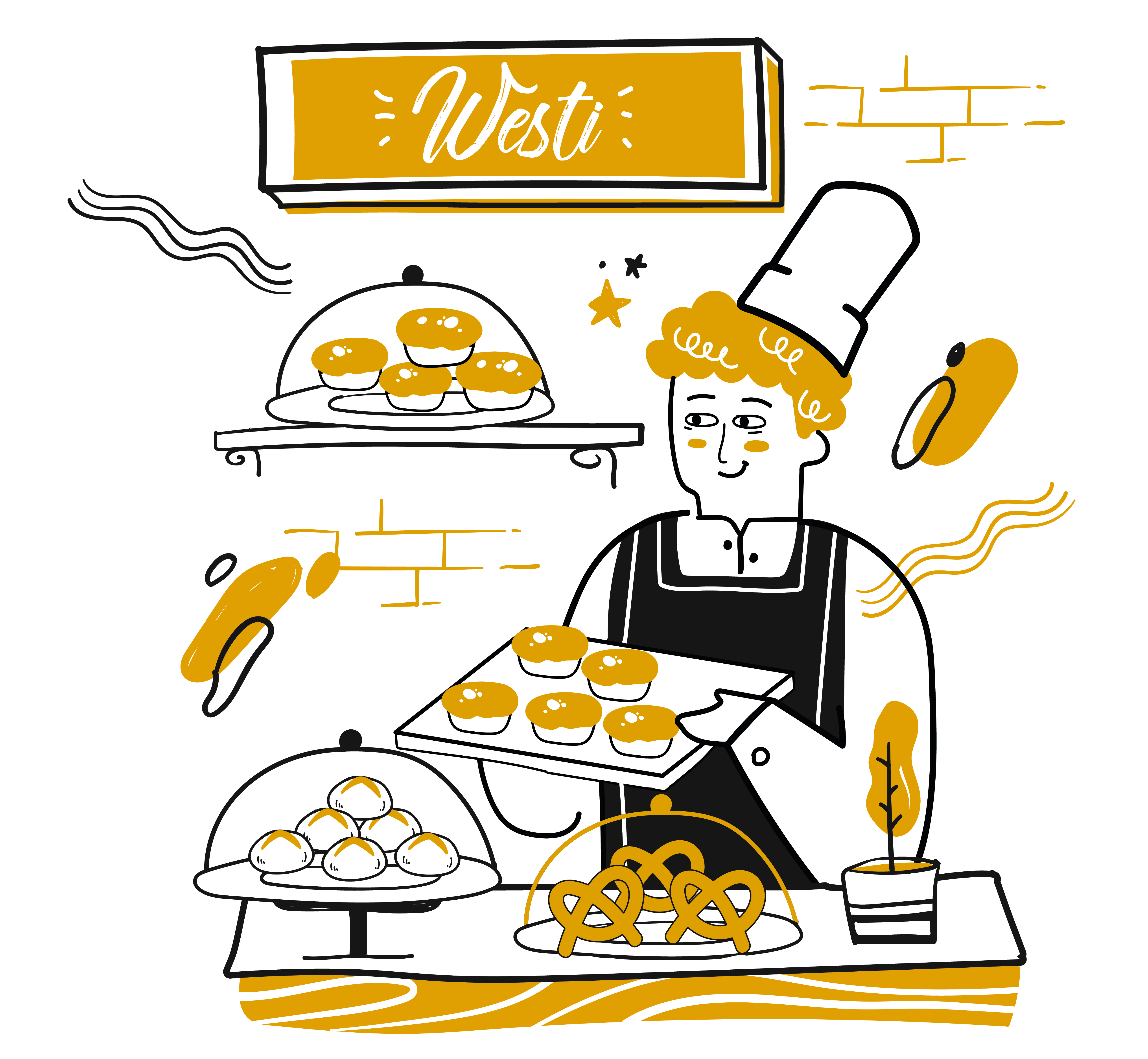A Westi pastry chef at the counter